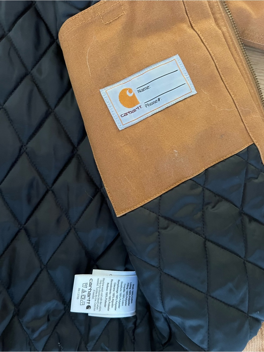 Carhartt Brown Hooded Kids Jacket - Picture 3 of 5